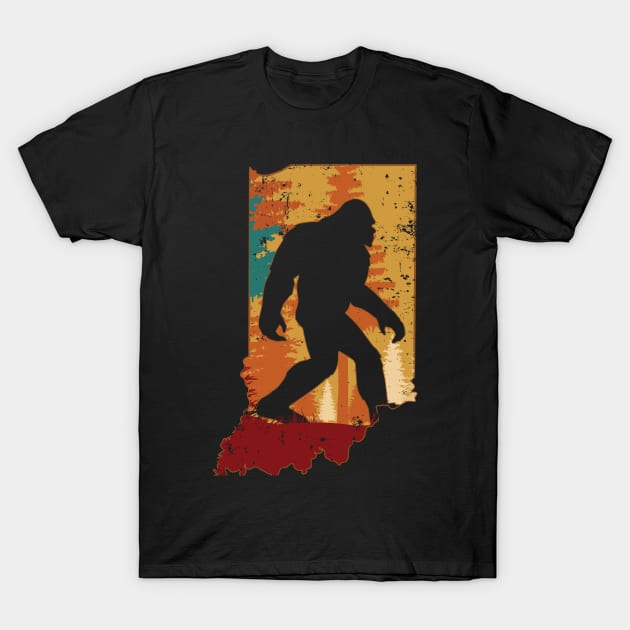 Bigfoot Retro Vintage Sasquatch Indiana T-Shirt by ryanjaycruz